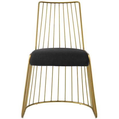 Rivulet Gold Stainless Steel Performance Velvet Dining Chair by Modway