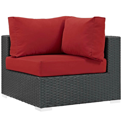 Sojourn 5 Piece Outdoor Patio Sunbrella¨ Sectional Set by Modway