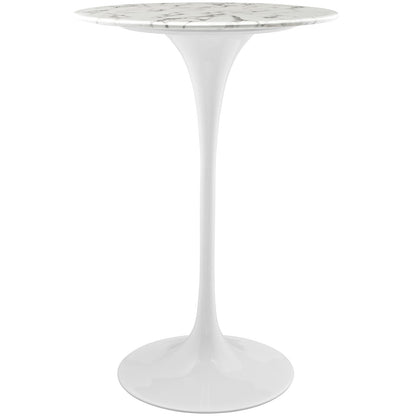 Lippa 28" Round Faux Marble Bar Table by Modway