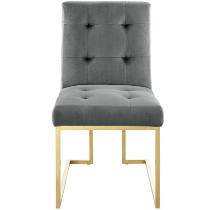 Privy Gold Stainless Steel Performance Velvet Dining Chair by Modway