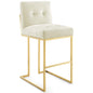 Privy Gold Stainless Steel Performance Velvet Bar Stool by Modway