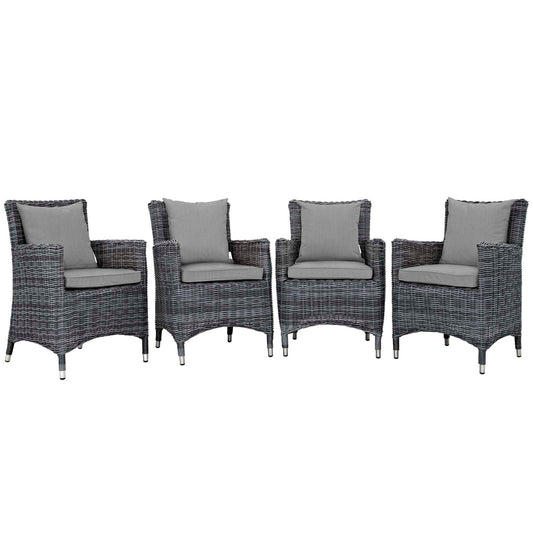 Summon 4 Piece Outdoor Patio Sunbrella¨ Dining Set by Modway