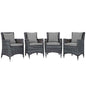 Summon 4 Piece Outdoor Patio Sunbrella¨ Dining Set by Modway