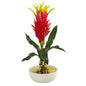 19" Dragon Fruit Artificial Arrangement in Gold and Cream Elegant Vase