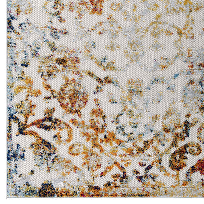 Reflect Primrose Ornate Floral Lattice 5x8 Indoor/Outdoor Area Rug by Modway