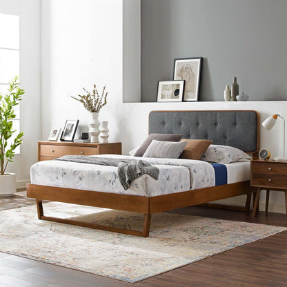 Bridgette Wood Queen Platform Bed With Angular Frame by Modway
