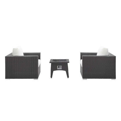 Convene 3 Piece Set Outdoor Patio with Fire Pit by Modway