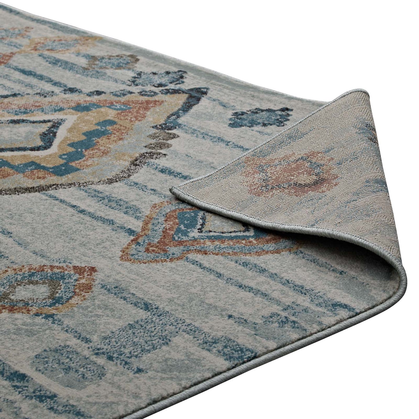 Jenica Distressed Moroccan Tribal Abstract Diamond 8x10 Area Rug by Modway