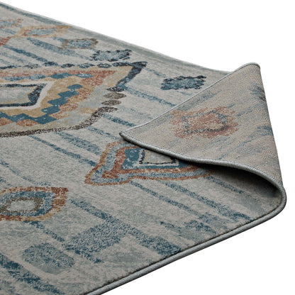 Jenica Distressed Moroccan Tribal Abstract Diamond 8x10 Area Rug by Modway