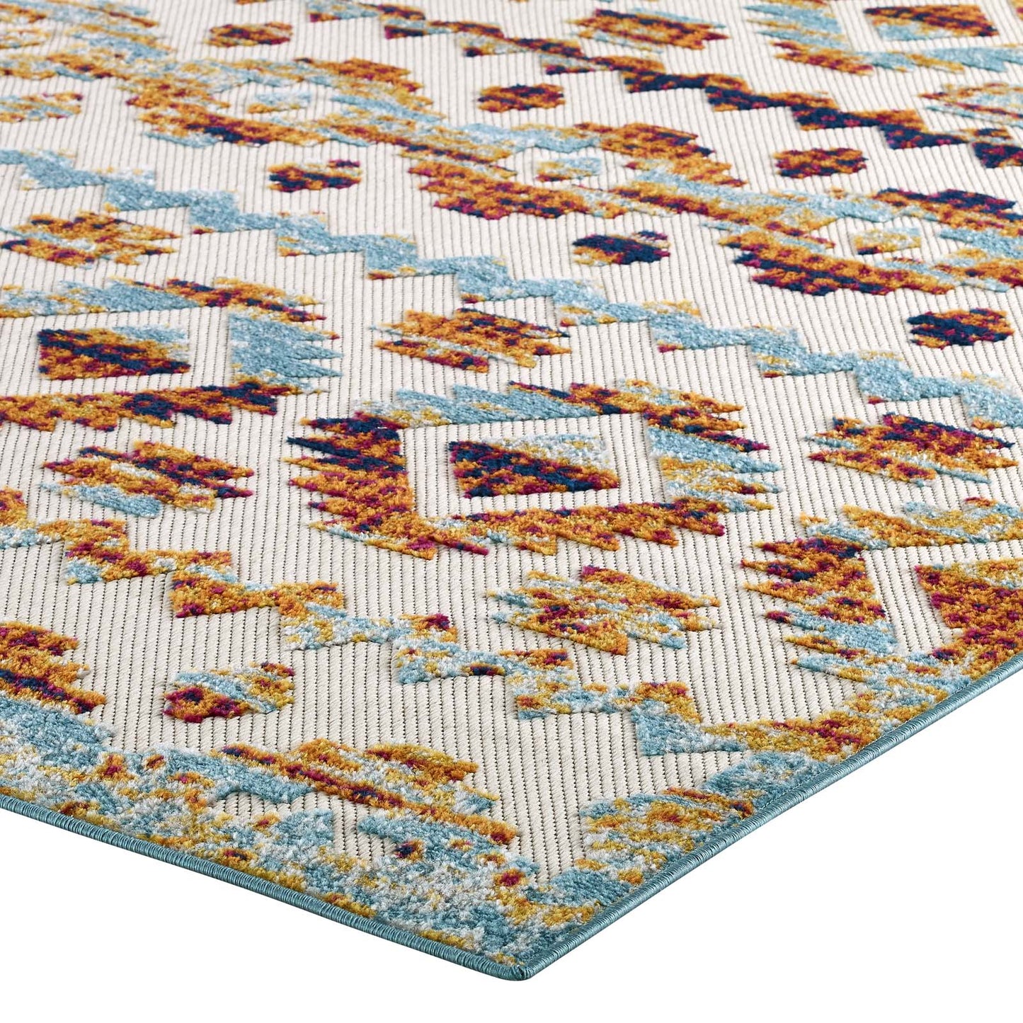 Reflect Takara Abstract Diamond Moroccan Trellis 8x10 Indoor and Outdoor Area Rug by Modway