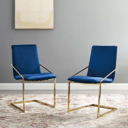 Pitch Performance Velvet Dining Armchair Set of 2 by Modway