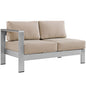Shore Left-Arm Corner Sectional Outdoor Patio Aluminum Loveseat by Modway