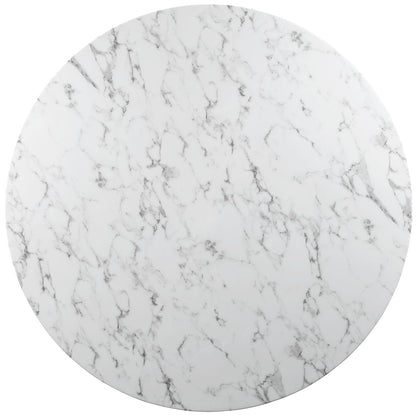 Lippa 54" Round Faux Marble Dining Table by Modway