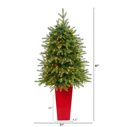 57' Vancouver Fir 'Natural Look' Artificial Christmas Tree w/ 250 Clear LED
