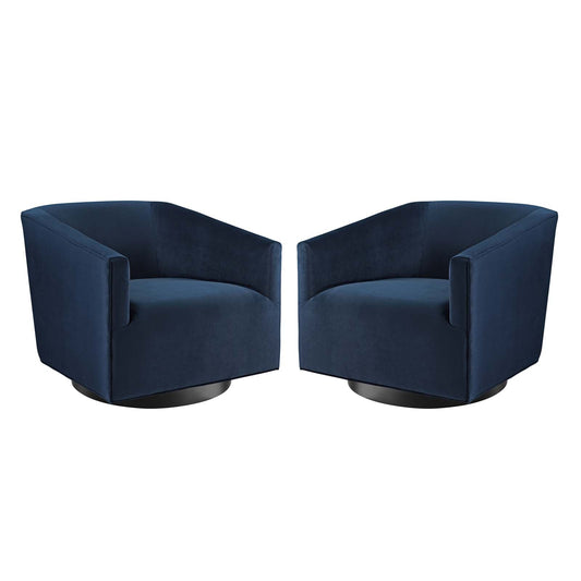 Twist Performance Velvet Swivel Chair Set of 2 by Modway