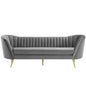 Opportunity Vertical Channel Tufted Curved Performance Velvet Sofa by Modway