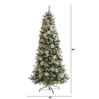 7' Frosted Tip British Columbia Mountain Pine Artificial Christmas Tree