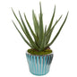 18"  Aloe Artificial Plant in a Turquoise Planter