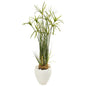 47"  Papyrus Artificial Plant in White Planter