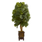 4.5' Fiddle Leaf Artificial Tree in Decorative Planter