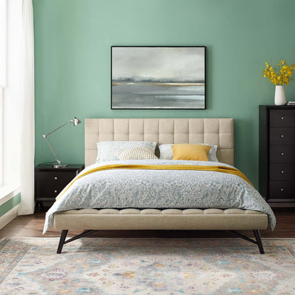 Julia Biscuit Tufted Upholstered Fabric Queen Platform Bed by Modway