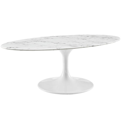 Lippa 48" Oval Faux Marble Coffee Table by Modway
