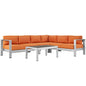 Shore 5 Piece Outdoor Patio Aluminum Sectional Sofa Set by Modway