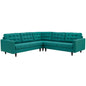 Empress 3 Piece Upholstered Fabric Sectional Sofa Set by Modway