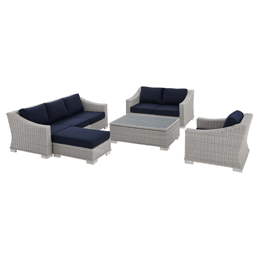 Conway 5-Piece Sunbrella¨ Outdoor Patio Wicker Rattan Furniture Set by Modway