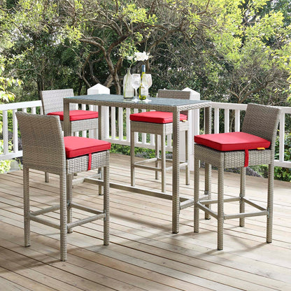 Conduit Outdoor Patio Wicker Rattan Bar Stool Set of 4 by Modway