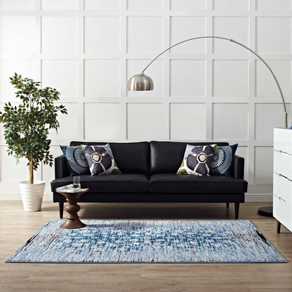 Chiara Distressed Floral Lattice Contemporary 5x8 Area Rug by Modway