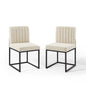 Carriage Upholstered Fabric Dining Chair Set of 2 by Modway