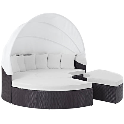 Quest Outdoor Patio Wicker Rattan Canopy Sectional Daybed by Modway