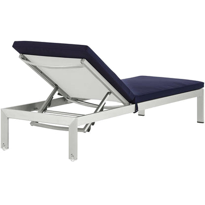 Shore Outdoor Patio Aluminum Chaise with Cushions by Modway