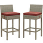 Conduit Outdoor Patio Wicker Rattan Bar Stool Set of 2 by Modway