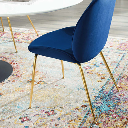 Scoop Gold Stainless Steel Leg Performance Velvet Dining Chair by Modway