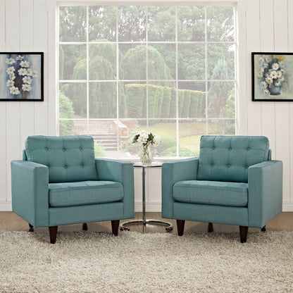 Empress Upholstered Fabric Armchair Set of 2 by Modway