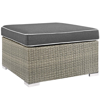 Repose Outdoor Patio Upholstered Fabric Ottoman by Modway
