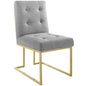Privy Gold Stainless Steel Upholstered Fabric Dining Accent Chair by Modway