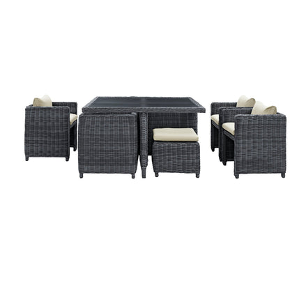 Summon 9 Piece Outdoor Patio Sunbrella¨ Dining Set by Modway