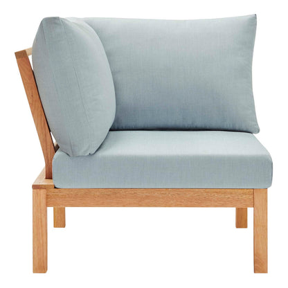 Freeport Karri Wood Sectional Sofa Outdoor Patio Corner Chair by Modway