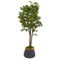 46"  Fig Artificial Tree in Planter with Brass Trimming