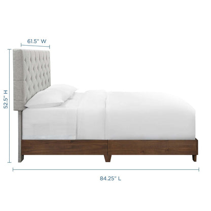 Rhiannon Diamond Tufted Upholstered Fabric Queen Bed by Modway