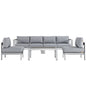 Shore 5 Piece Outdoor Patio Aluminum Sectional Sofa Set by Modway