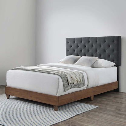 Rhiannon Diamond Tufted Upholstered Fabric Queen Bed by Modway