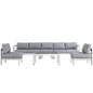Shore 6 Piece Outdoor Patio Aluminum Sectional Sofa Set by Modway