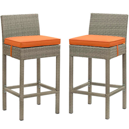 Conduit Outdoor Patio Wicker Rattan Bar Stool Set of 2 by Modway