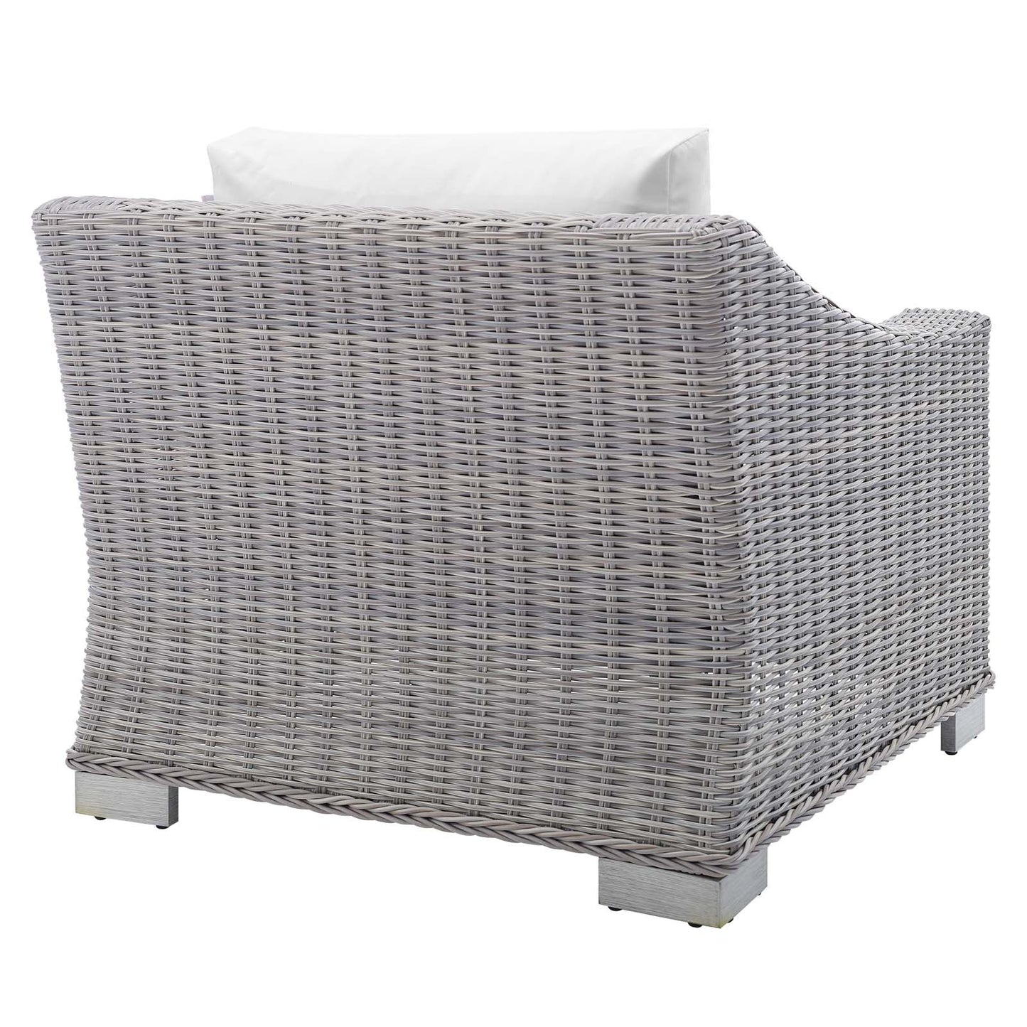 Conway 2-Piece Sunbrella¨ Outdoor Patio Wicker Rattan Armchair and Ottoman Set by Modway