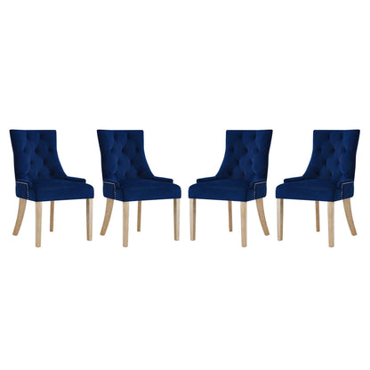 Pose Performance Velvet Dining Chair Set of 4 by Modway