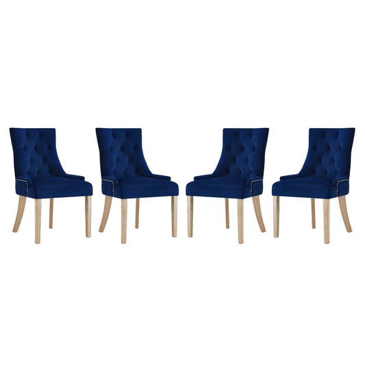 Pose Performance Velvet Dining Chair Set of 4 by Modway